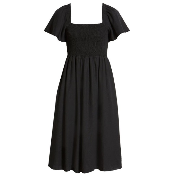 Madewell Linen-blend Lucie Smocked Midi Dress - Picture 9 of 10